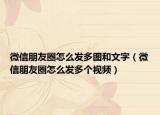 微信朋友圈怎么发多图和文字（微信朋友圈怎么发多个视频）