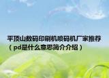 平顶山数码印刷机喷码机厂家推荐（pd是什么意思简介介绍）