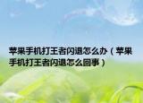 苹果手机打王者闪退怎么办（苹果手机打王者闪退怎么回事）