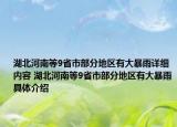 湖北河南等9省市部分地区有大暴雨详细内容 湖北河南等9省市部分地区有大暴雨具体介绍