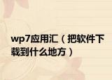 wp7应用汇（把软件下载到什么地方）