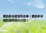 爱的多米诺演员名单（爱的多米诺的演员简介介绍）