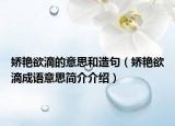 娇艳欲滴的意思和造句（娇艳欲滴成语意思简介介绍）