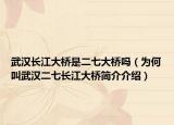 武汉长江大桥是二七大桥吗（为何叫武汉二七长江大桥简介介绍）