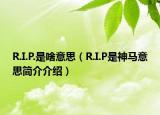 R.I.P.是啥意思（R.I.P是神马意思简介介绍）