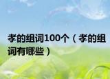 孝的组词100个（孝的组词有哪些）