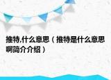 推特,什么意思（推特是什么意思啊简介介绍）
