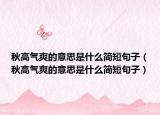 秋高气爽的意思是什么简短句子（秋高气爽的意思是什么简短句子）
