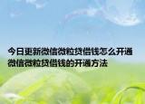今日更新微信微粒贷借钱怎么开通 微信微粒贷借钱的开通方法