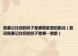 我要记住你的样子是哪首歌里的歌词（歌词我要记住你的样子是哪一首歌）