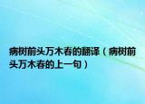 病树前头万木春的翻译（病树前头万木春的上一句）