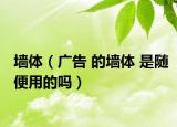 墙体（广告 的墙体 是随便用的吗）