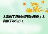 太高傲了很难被征服的星座（太高傲了怎么办）