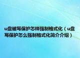 u盘被写保护怎样强制格式化（u盘写保护怎么强制格式化简介介绍）