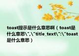 toast提示是什么意思啊（toast是什么意思