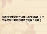 英语跨考中文系考研什么专业比较好（中文系跨专业考研有哪些方向简介介绍）