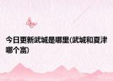 今日更新武城是哪里(武城和夏津哪个富)