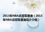 2013年NBA总冠军是谁（2013年NBA总冠军是谁简介介绍）