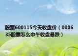 股票600115今天收盘价（000635股票怎么中午收盘暴跌）
