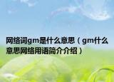 网络词gm是什么意思（gm什么意思网络用语简介介绍）