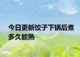 今日更新饺子下锅后煮多久能熟