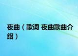 夜曲（歌词 夜曲歌曲介绍）