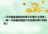 一天中温度最低的时刻大约是什么时候（一般一天的最低温度大约出现在哪个时间段）