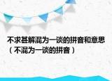 不求甚解混为一谈的拼音和意思（不混为一谈的拼音）
