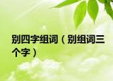 别四字组词（别组词三个字）