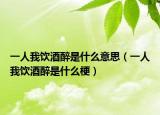 一人我饮酒醉是什么意思（一人我饮酒醉是什么梗）