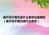 道不同不相为谋什么意思出自哪里（道不同不相为谋什么意思）