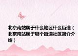 北京南站属于什么地区什么街道（北京南站属于哪个街道社区简介介绍）