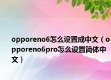 opporeno6怎么设置成中文（opporeno6pro怎么设置简体中文）