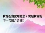 食烟石骆驼啥意思（食烟食骆驼下一句简介介绍）