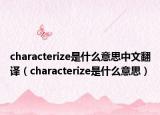 characterize是什么意思中文翻译（characterize是什么意思）