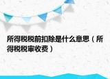 所得税税前扣除是什么意思（所得税税审收费）