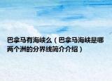巴拿马有海峡么（巴拿马海峡是哪两个洲的分界线简介介绍）
