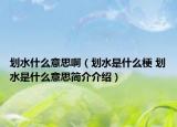 划水什么意思啊（划水是什么梗 划水是什么意思简介介绍）