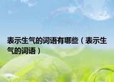 表示生气的词语有哪些（表示生气的词语）