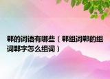 郸的词语有哪些（郸组词郸的组词郸字怎么组词）