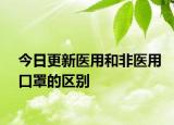 今日更新医用和非医用口罩的区别