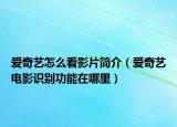 爱奇艺怎么看影片简介（爱奇艺电影识别功能在哪里）