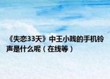 《失恋33天》中王小贱的手机铃声是什么呢（在线等）