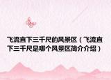 飞流直下三千尺的风景区（飞流直下三千尺是哪个风景区简介介绍）
