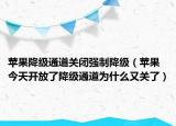 苹果降级通道关闭强制降级（苹果今天开放了降级通道为什么又关了）