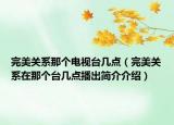 完美关系那个电视台几点（完美关系在那个台几点播出简介介绍）