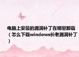 电脑上安装的漏洞补丁在哪里卸载（怎么下载windows长老漏洞补丁）