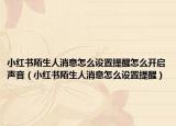 小红书陌生人消息怎么设置提醒怎么开启声音（小红书陌生人消息怎么设置提醒）