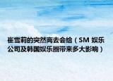 崔雪莉的突然离去会给（SM 娱乐公司及韩国娱乐圈带来多大影响）