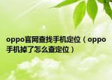 oppo官网查找手机定位（oppo手机掉了怎么查定位）